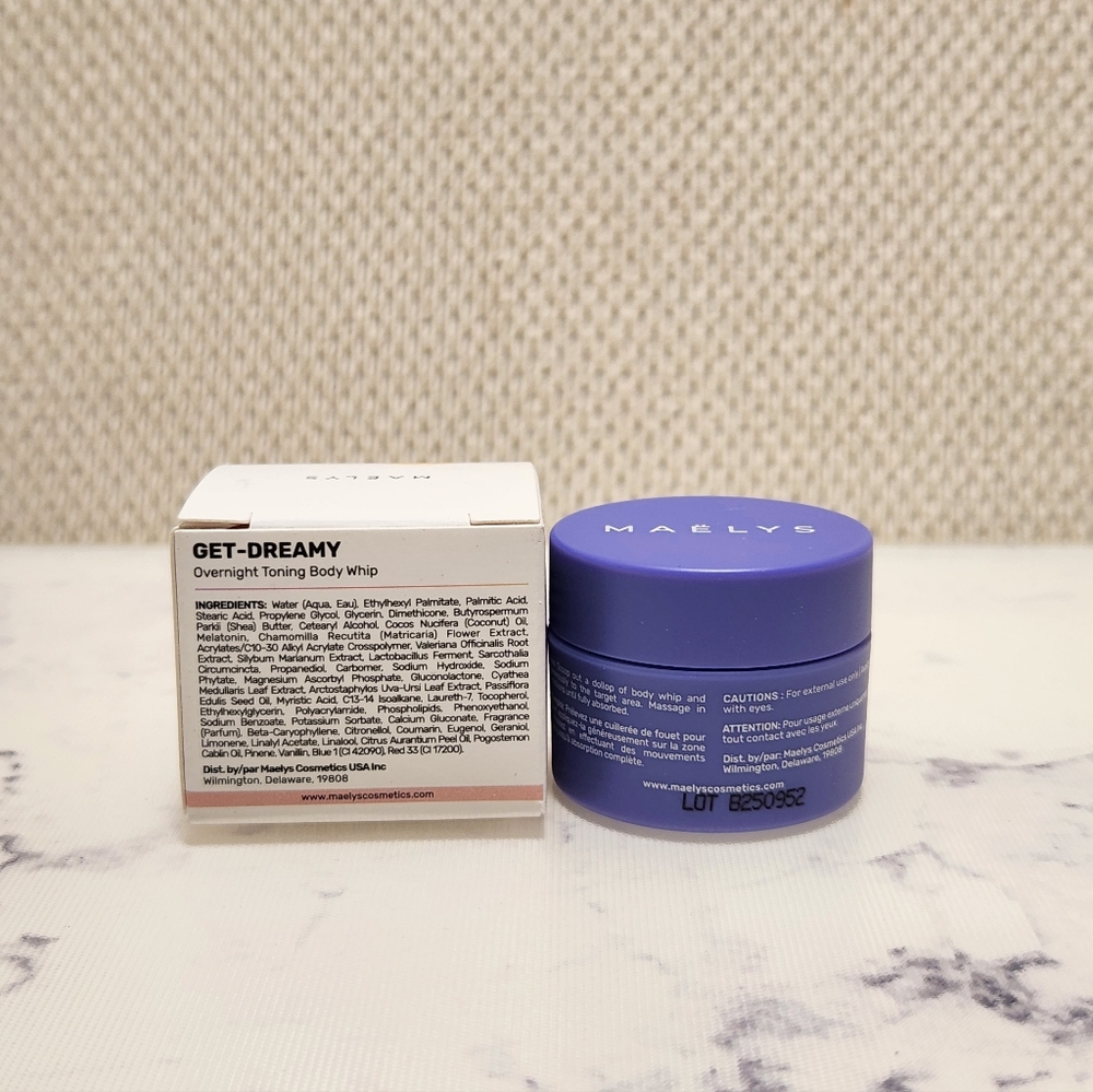 Maelys Get Dremy Overnight Toning Body Whip Creme Mini Travel Size .5 Oz/15 mL - Picture 2 of 5